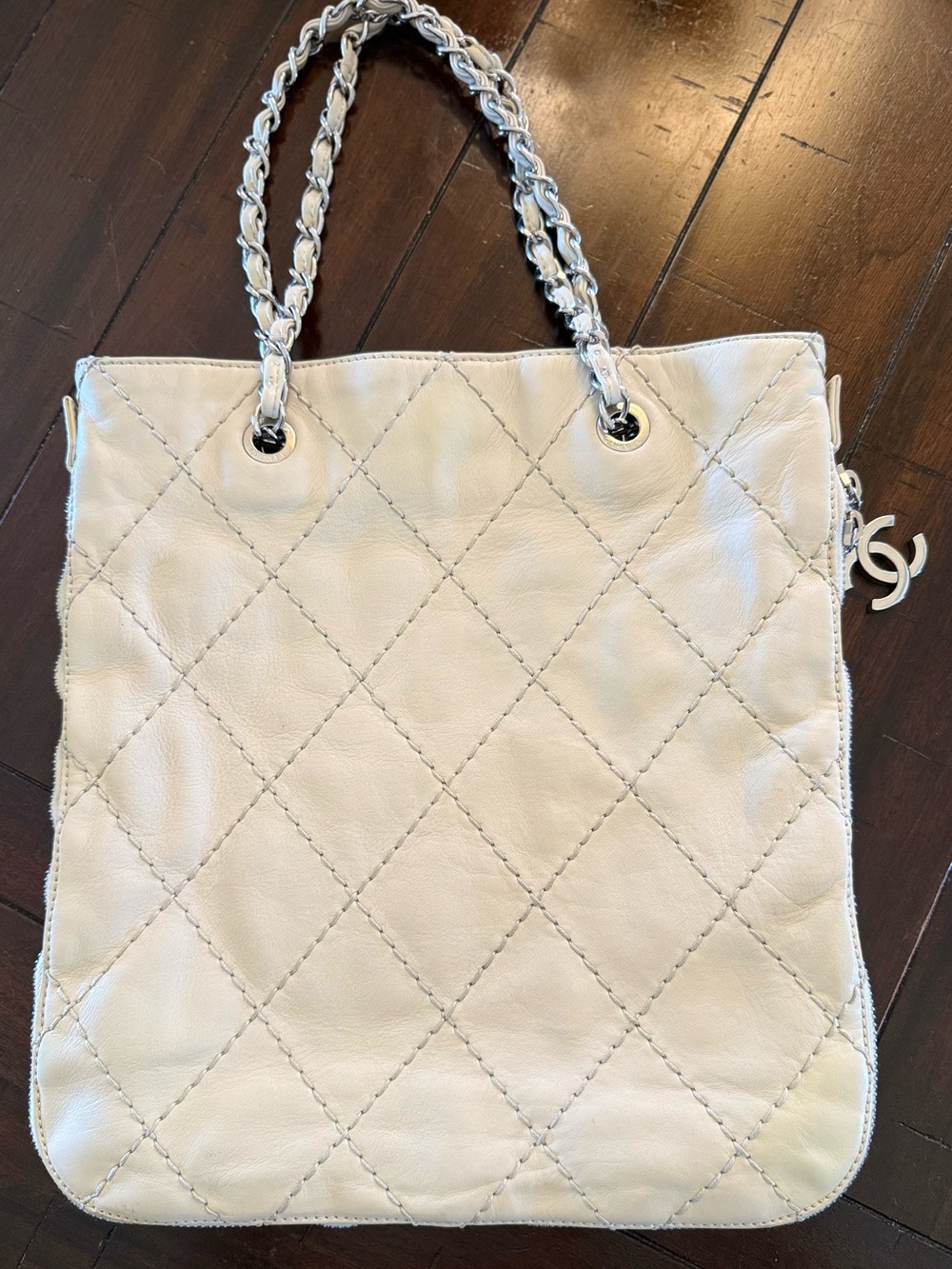 Authentic Vintage CHANEL Ultimate Stitch Chain Tote w/ Black Card-Pristine!